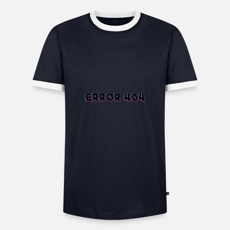internet error 404 - Internet Error 404 - Men's Ringer Shirt - navy/white