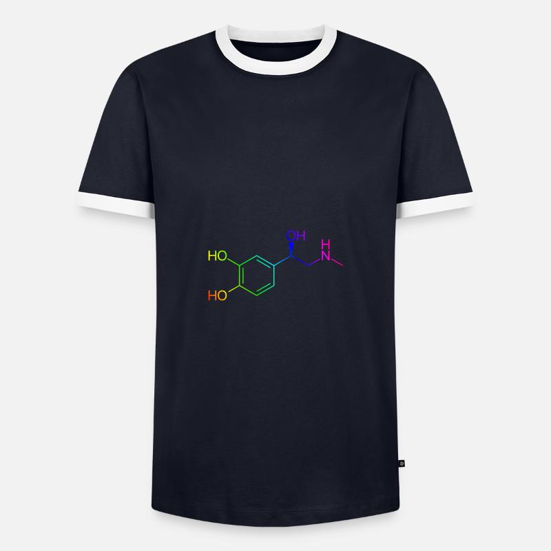 Adrenalin Molekül - Regenbogenfarben - Männer Kontrast-T-Shirt - Navy/Weiß 