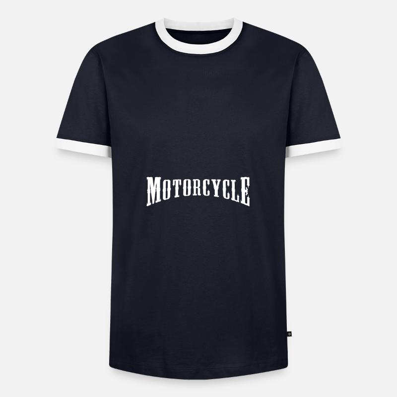 Motorcycle - Männer Kontrast-T-Shirt - Navy/Weiß 