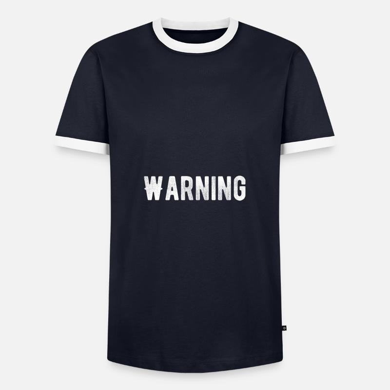 Warning - Men's Ringer Shirt - navy/white 
