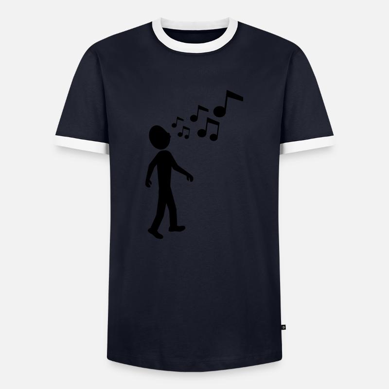 pfeifen - Männer Kontrast-T-Shirt - Navy/Weiß