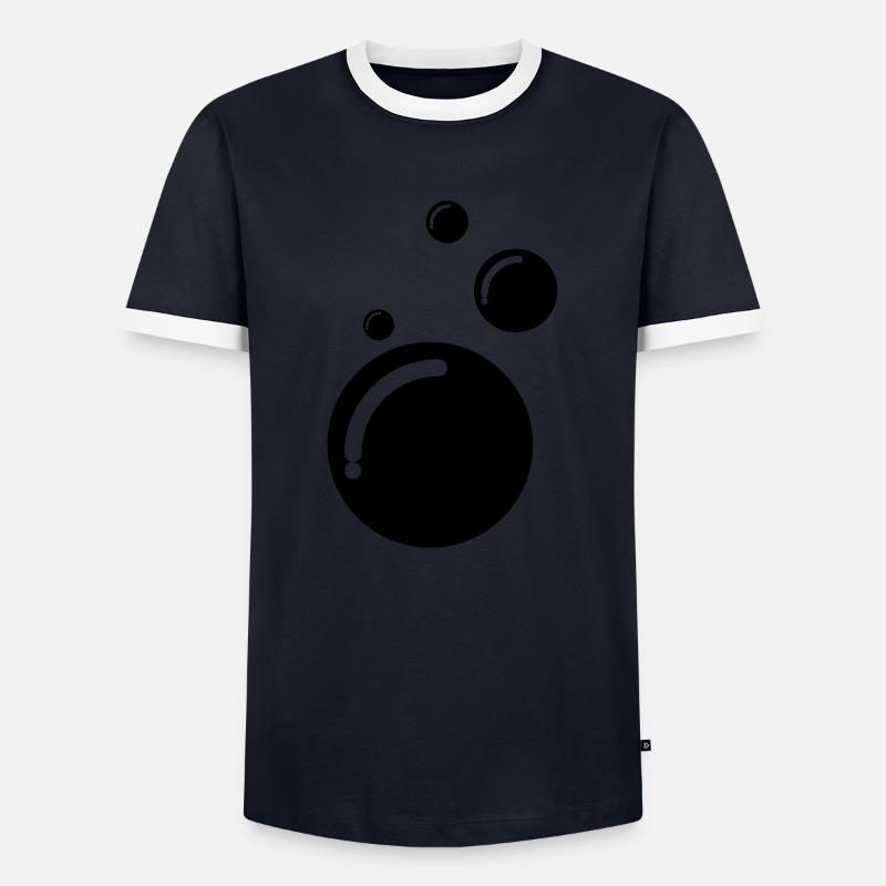 Bubbles - Männer Kontrast-T-Shirt - Navy/Weiß 