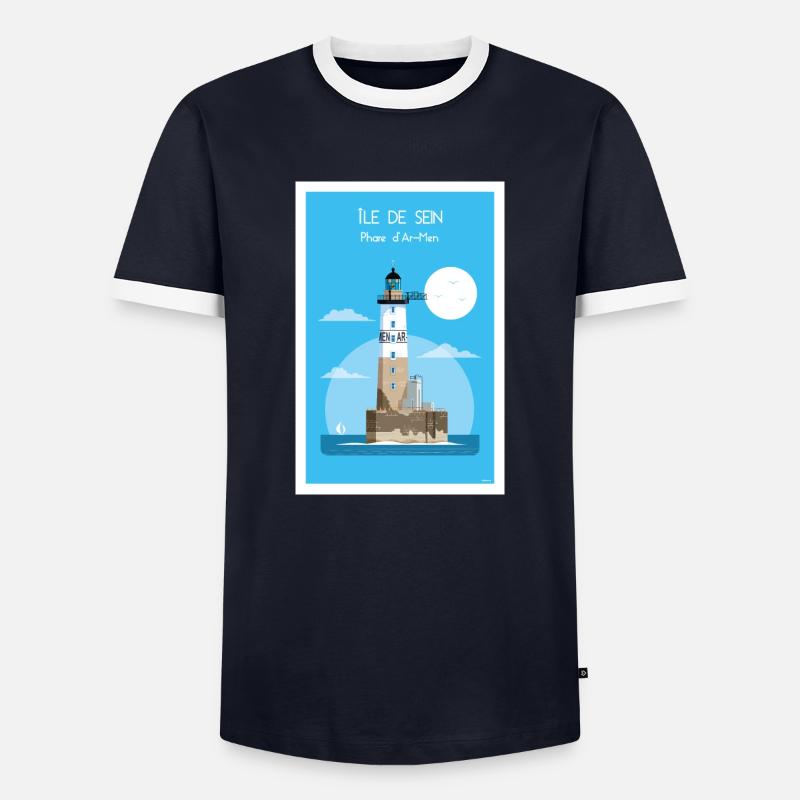 AR-MEN LIGHTHOUSE - Men's Ringer Shirt - navy/white