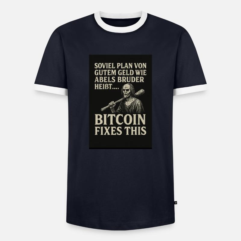 Bitcoin fixes this - Männer Kontrast-T-Shirt - Navy/Weiß 