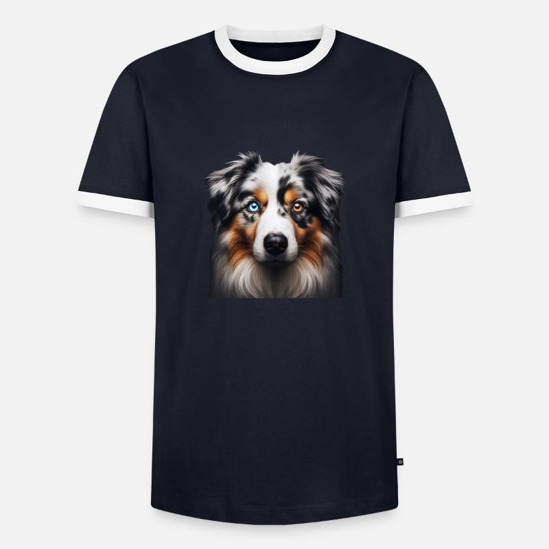 Australian Shepherd - Men's Ringer Shirt - navy/white 