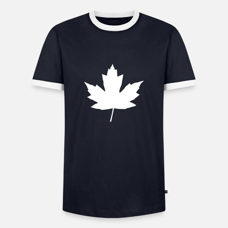 maple leaf - Men's Ringer Shirt - navy/white 