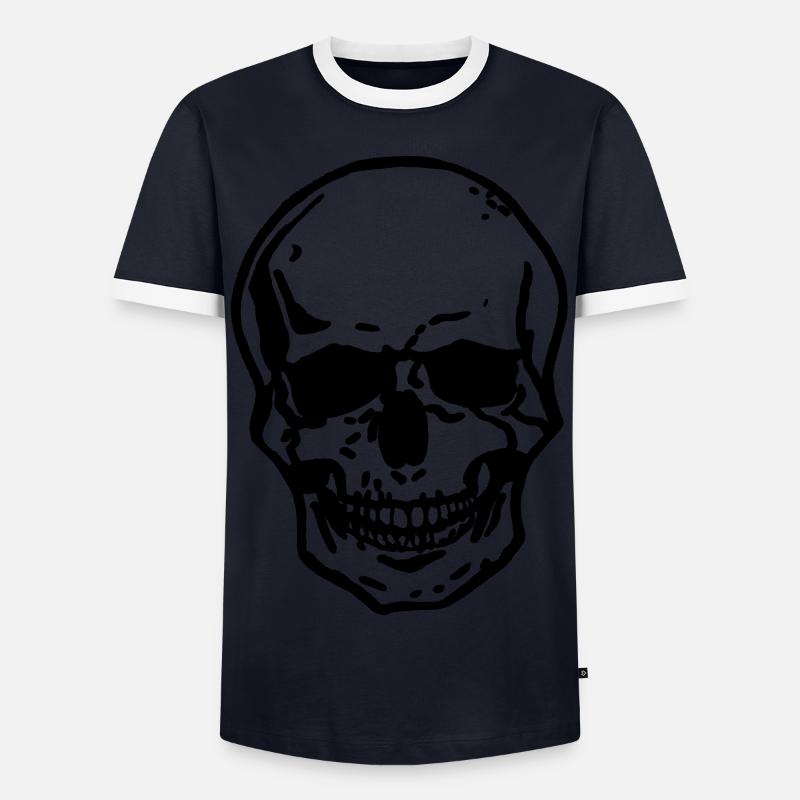 skull - Men's Ringer Shirt - navy/white