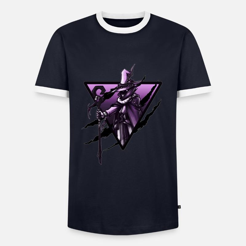 black mage triangle - Men's Ringer Shirt - navy/white 