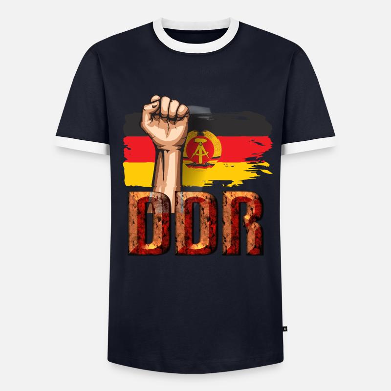 DDR faust Arbeiterkampf - Männer Kontrast-T-Shirt - Navy/Weiß 