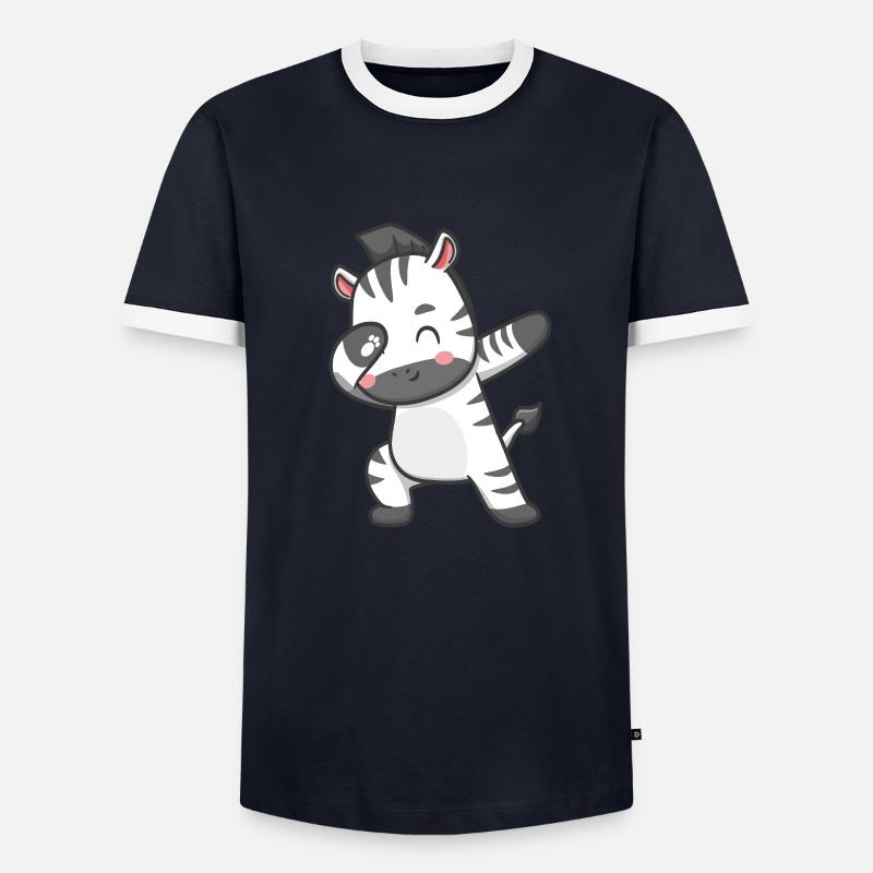 Zebra - Männer Kontrast-T-Shirt - Navy/Weiß 