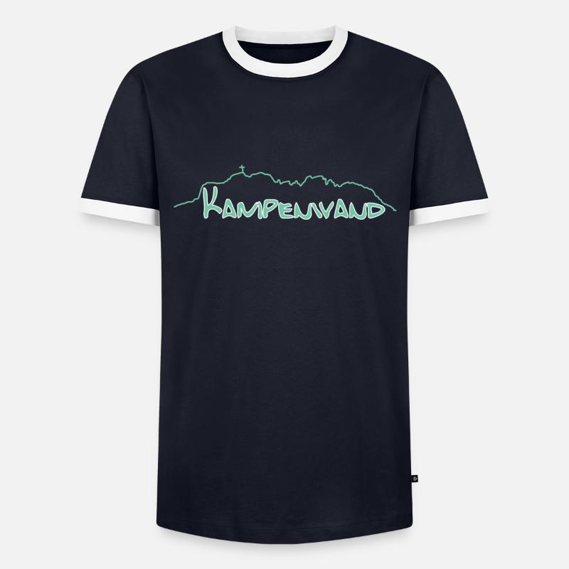Kampenwand - grea - Männer Kontrast-T-Shirt - Navy/Weiß 