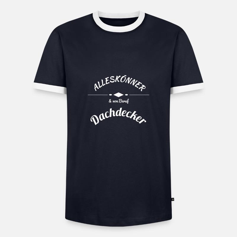 Dachdecker - Männer Kontrast-T-Shirt - Navy/Weiß