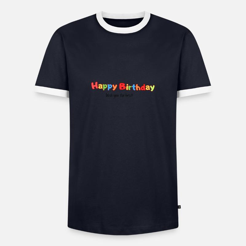 Happy Birthday - Men's Ringer Shirt - navy/white