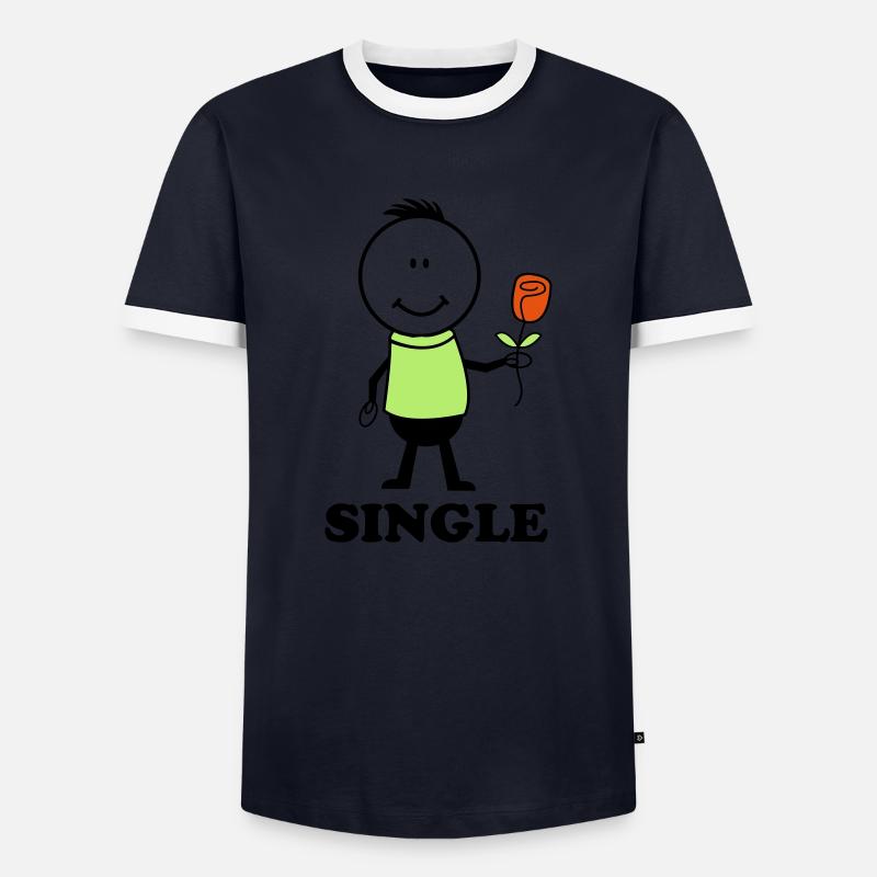 Lovers single - Men's Ringer Shirt - navy/white 
