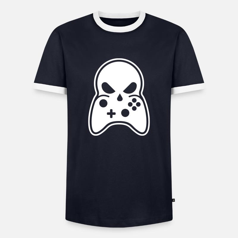 Mask Controller White - Männer Kontrast-T-Shirt - Navy/Weiß 