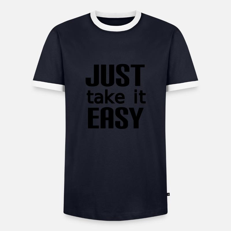 Take it easy - Men's Ringer Shirt - navy/white