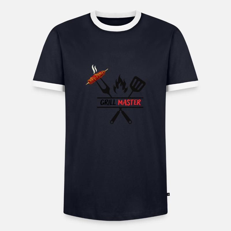 Grill Master - Männer Kontrast-T-Shirt - Navy/Weiß 