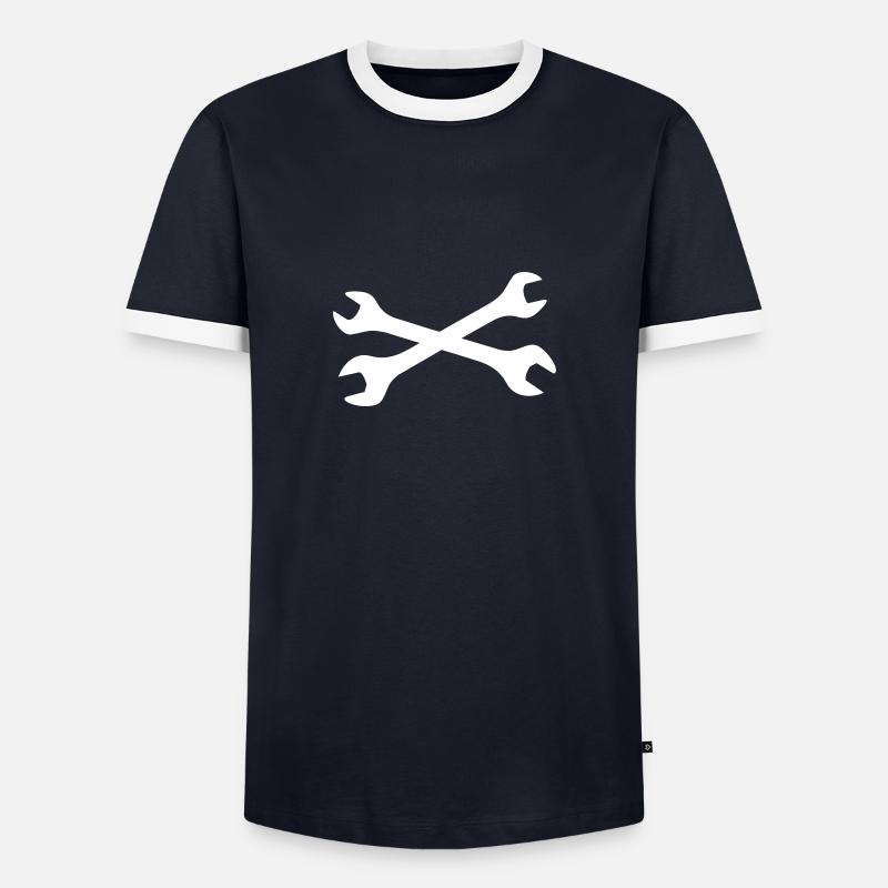 Tuning - Männer Kontrast-T-Shirt - Navy/Weiß 