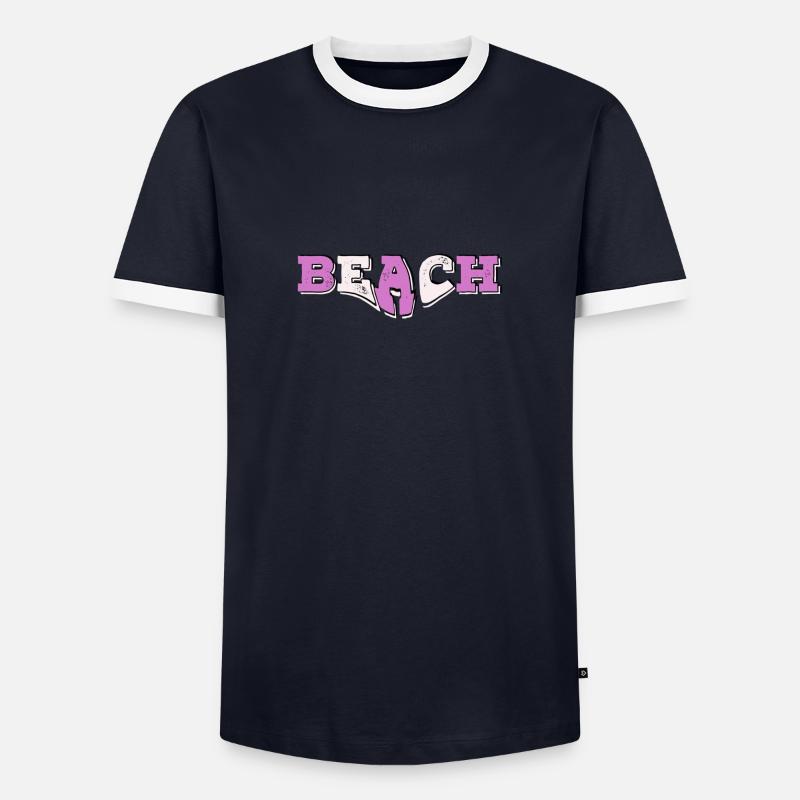 Beach pink 1 - Männer Kontrast-T-Shirt - Navy/Weiß 