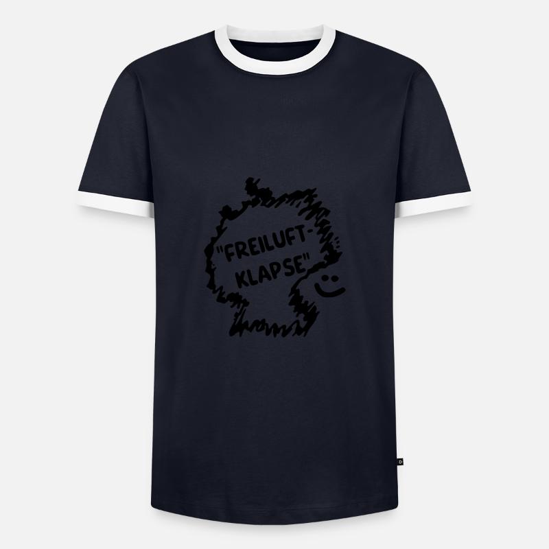 Freiluft Klapse - Männer Kontrast-T-Shirt - Navy/Weiß 