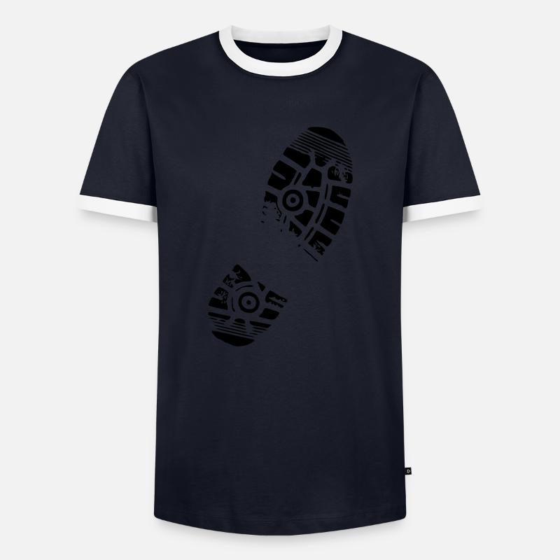 shoeprint - Männer Kontrast-T-Shirt - Navy/Weiß 