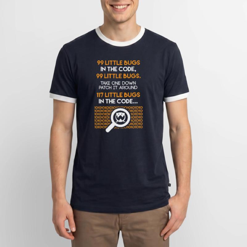 99 Petits Bugs dans le codage drôle de code T-shirt contrasté Homme