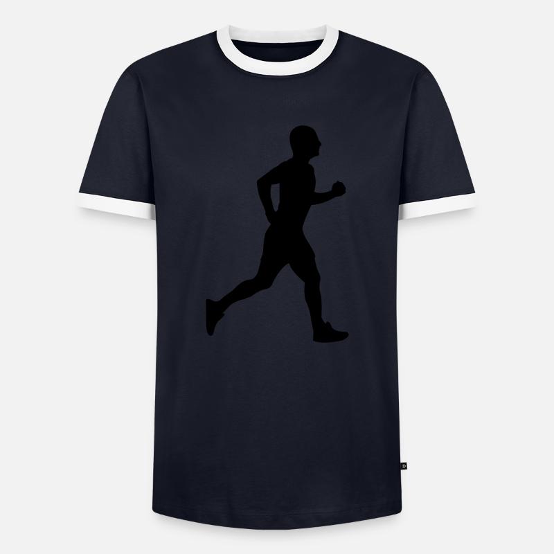 laeufer - Men's Ringer Shirt - navy/white 