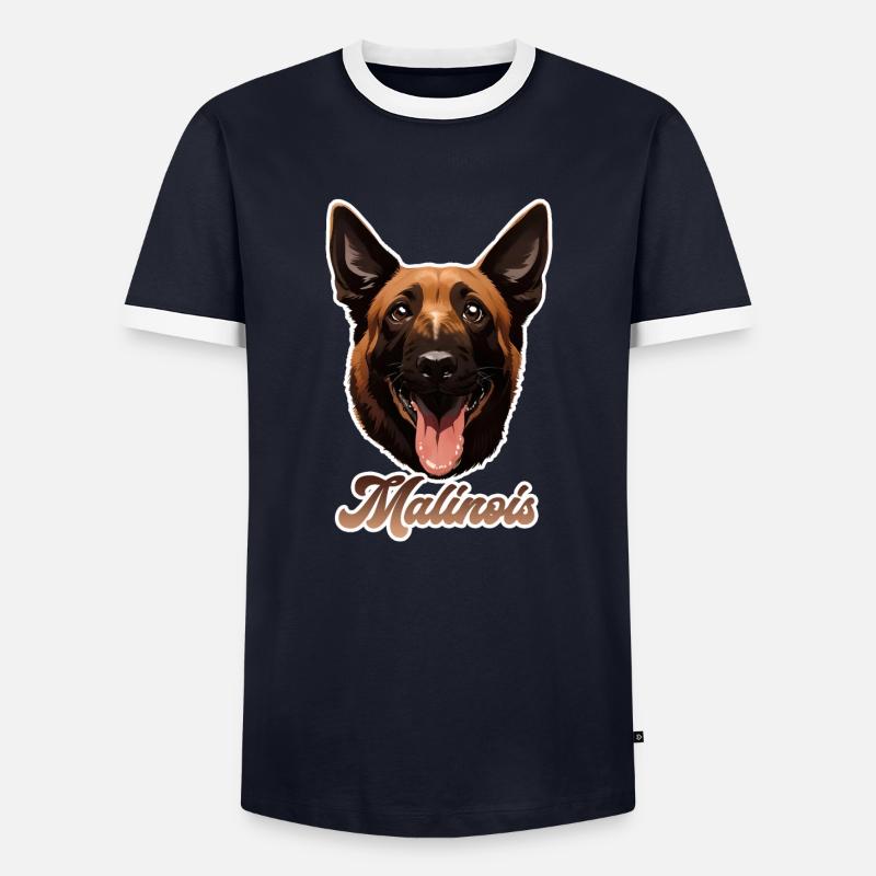 Malinois - Men's Ringer Shirt - navy/white