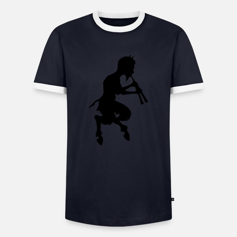 pan faune devil devil - T-shirt contrasté Homme - marine/blanc