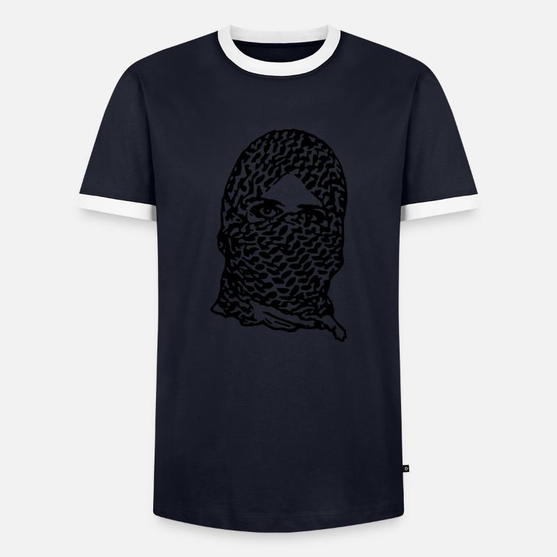 intifada_1c_ge - Männer Kontrast-T-Shirt - Navy/Weiß 