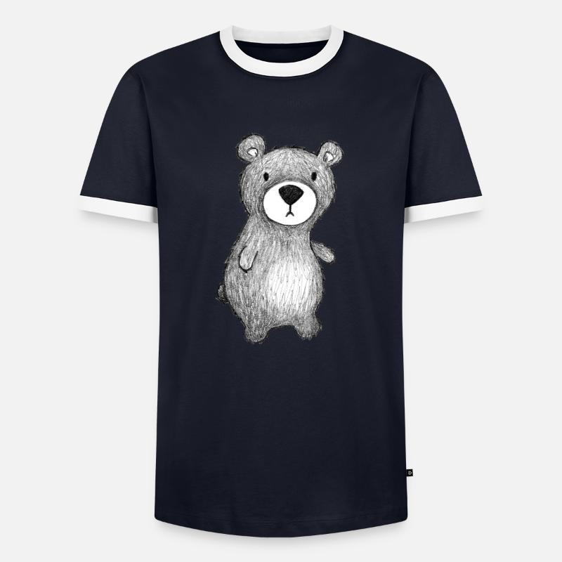 Teddy Bear - Men's Ringer Shirt - navy/white