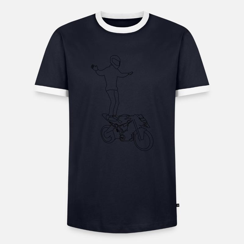 Lebensdauer - Männer Kontrast-T-Shirt - Navy/Weiß 