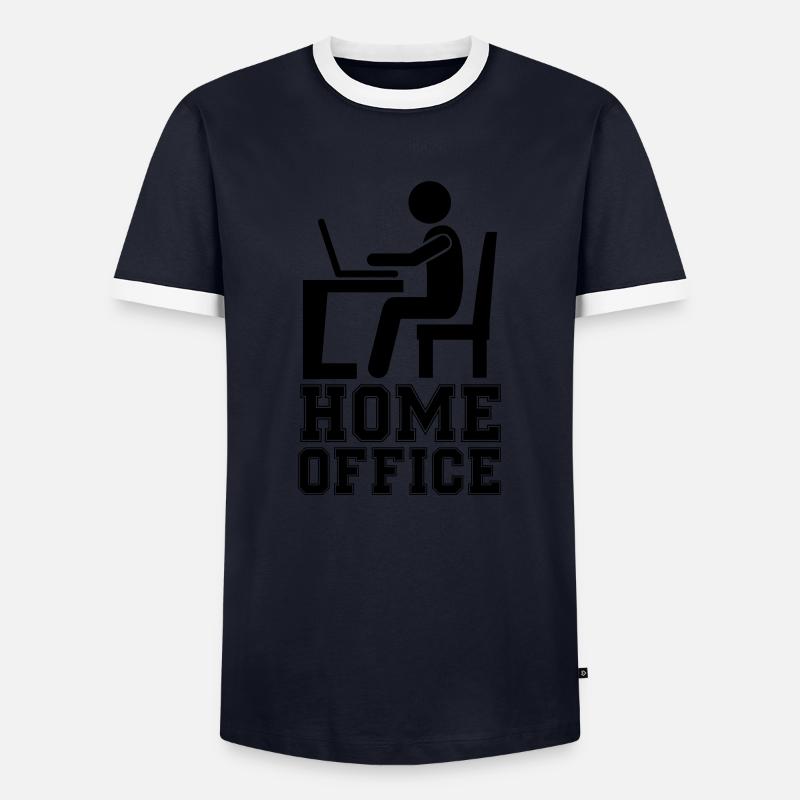 computer work home office - Männer Kontrast-T-Shirt - Navy/Weiß 
