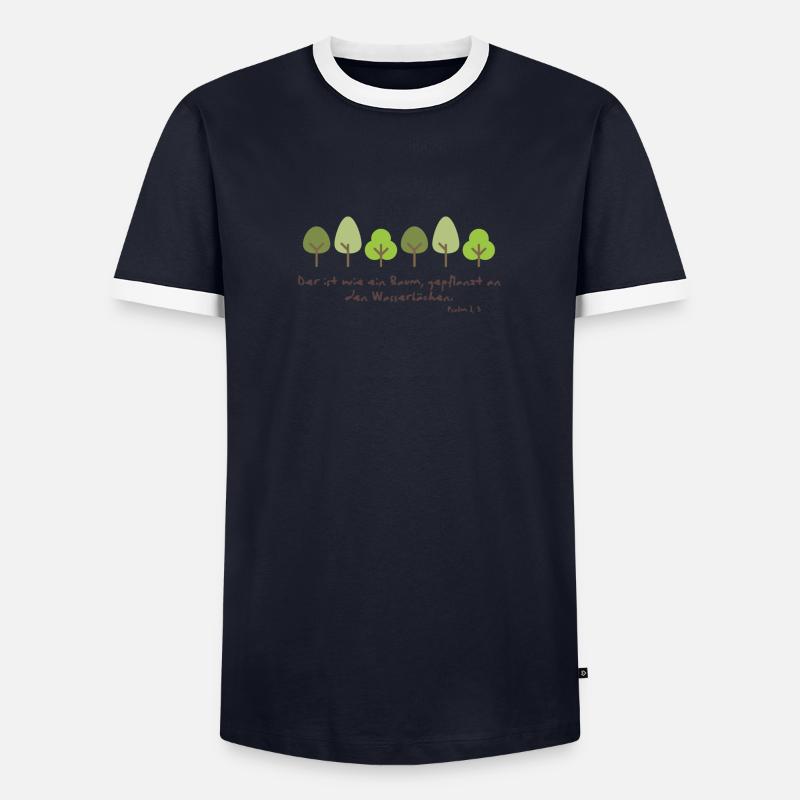 Tree planted - Men's Ringer Shirt - navy/white 