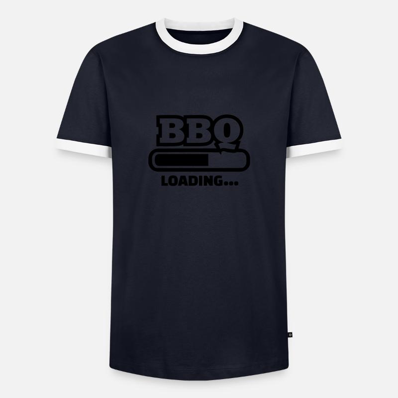 BBQ Loading - Men's Ringer Shirt - navy/white 