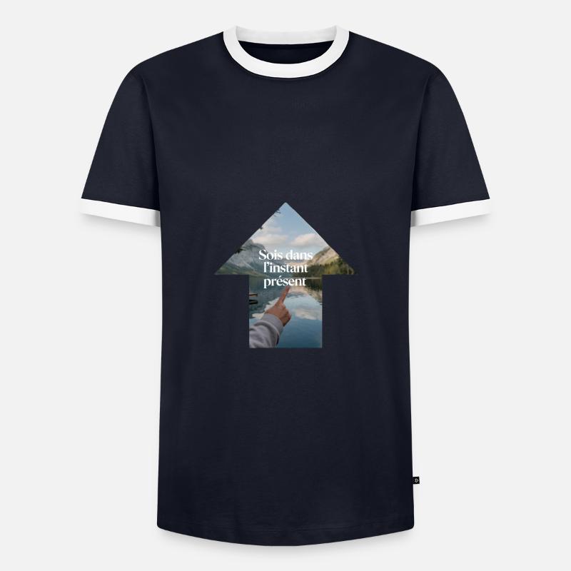 Present moment - Men's Ringer Shirt - navy/white