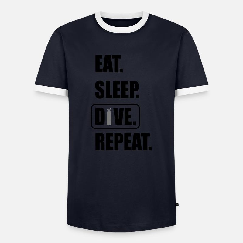 Dive - Men's Ringer Shirt - navy/white 