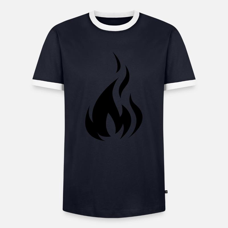 Flame Black - Männer Kontrast-T-Shirt - Navy/Weiß