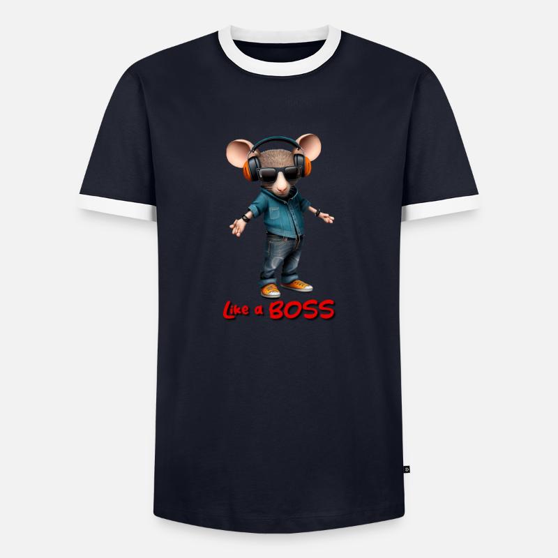 Like a Mouse - Männer Kontrast-T-Shirt - Navy/Weiß