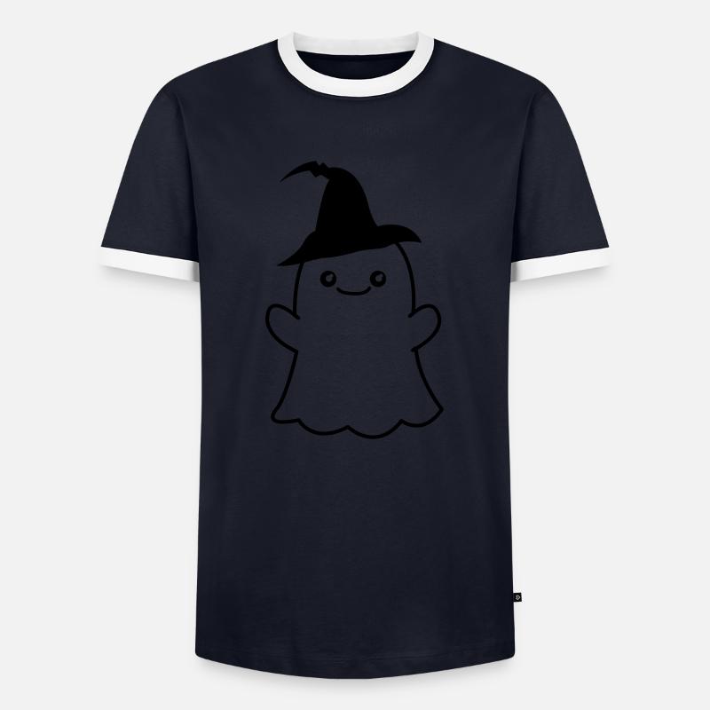 ghost - Männer Kontrast-T-Shirt - Navy/Weiß