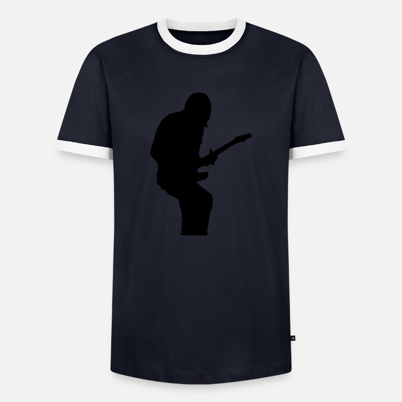 The Guitar Player! - Men's Ringer Shirt - navy/white 