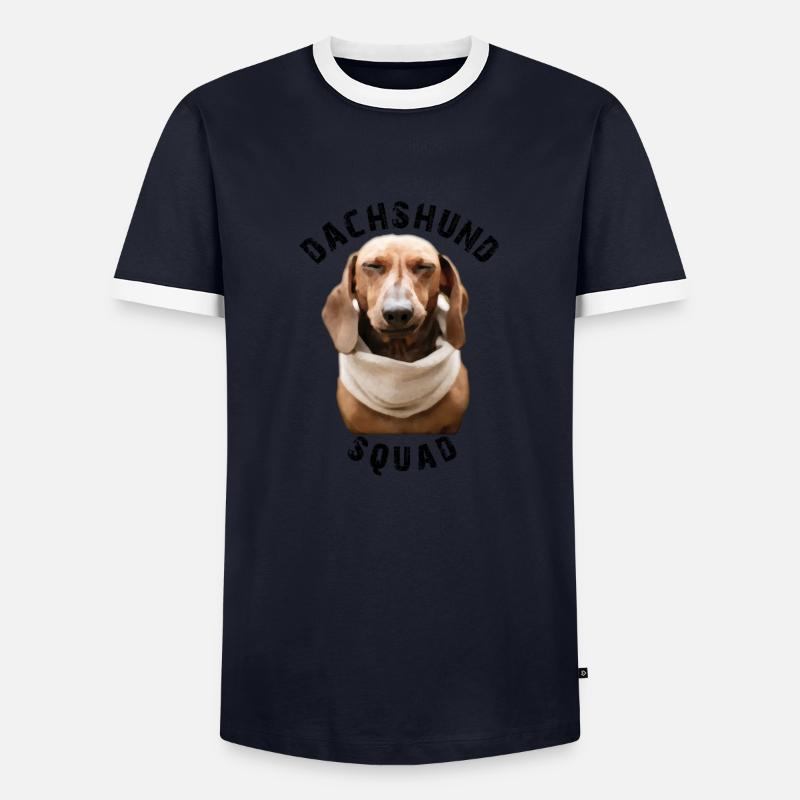 Teckel Dackel Squad - Männer Kontrast-T-Shirt - Navy/Weiß