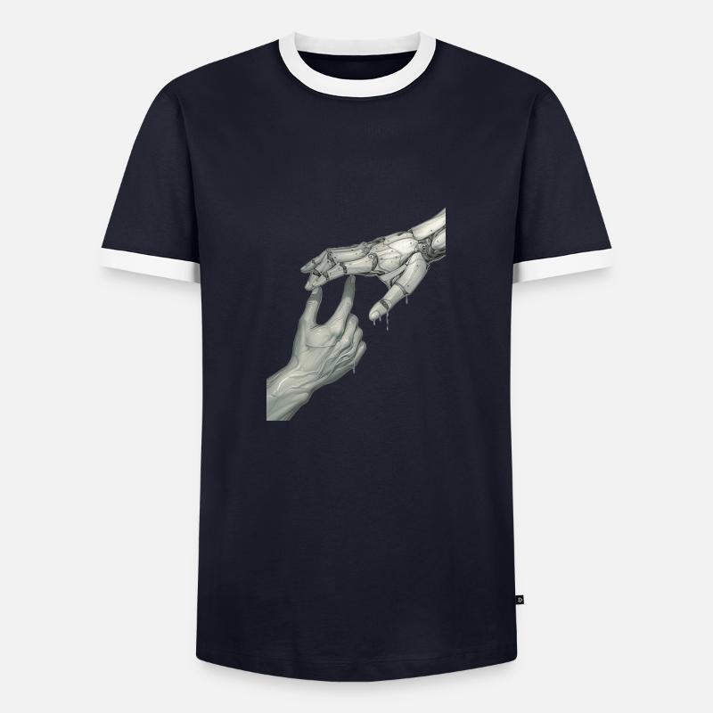 Hands - Men's Ringer Shirt - navy/white