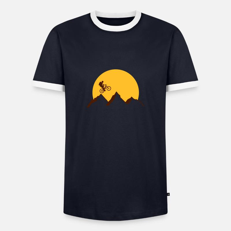 Mountain Carts - Men's Ringer Shirt - navy/white 