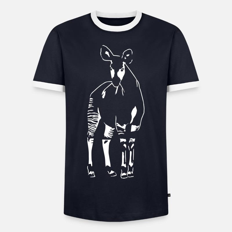 Okapi - Männer Kontrast-T-Shirt - Navy/Weiß 