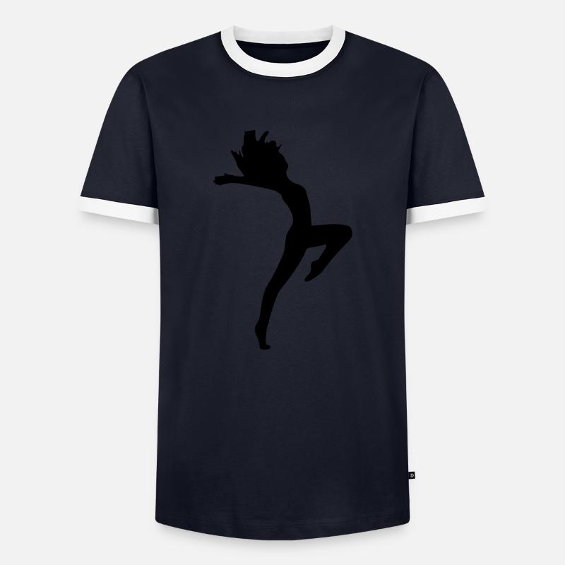 dancing_tanzen - Men's Ringer Shirt - navy/white 