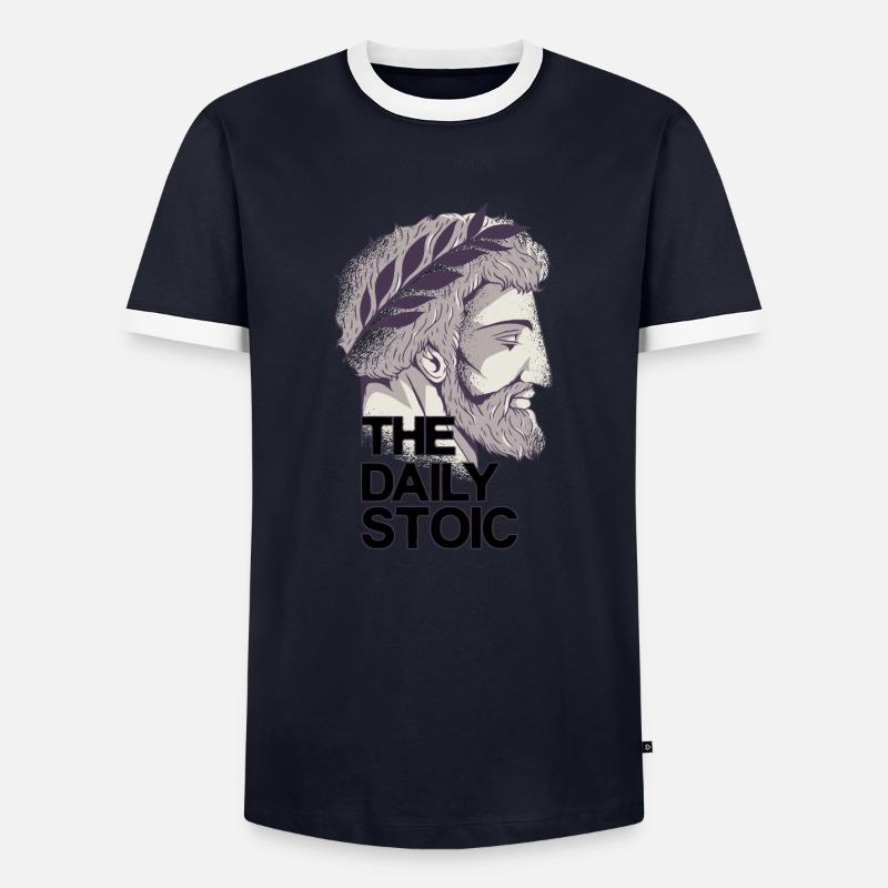 Marcus Aurelius | The daily stoic - Men's Ringer Shirt - navy/white