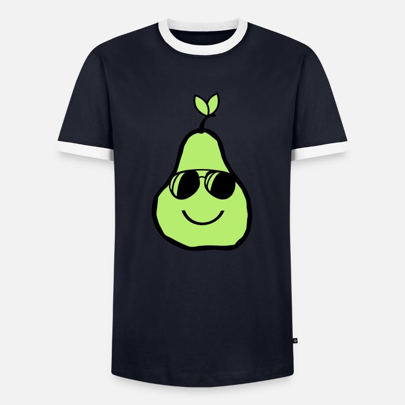 cool pear - Men's Ringer Shirt - navy/white 