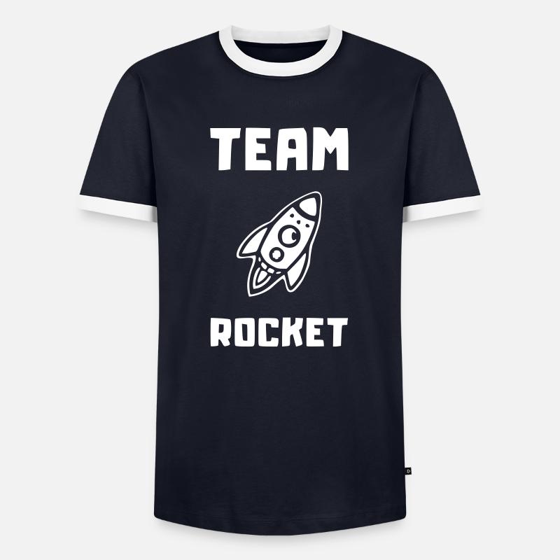 rocket team rocket - Men's Ringer Shirt - navy/white 