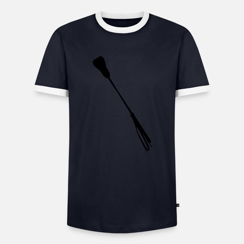 Gerte - riding crop - Männer Kontrast-T-Shirt - Navy/Weiß 